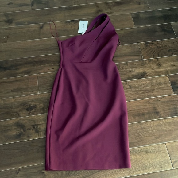LIKELY BRAND DRESS plum color one should cut out cocktail sz4 NEW holiday party - Picture 2 of 6